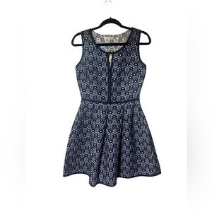 Max Studio Blue & White - Fit and Flare Dress